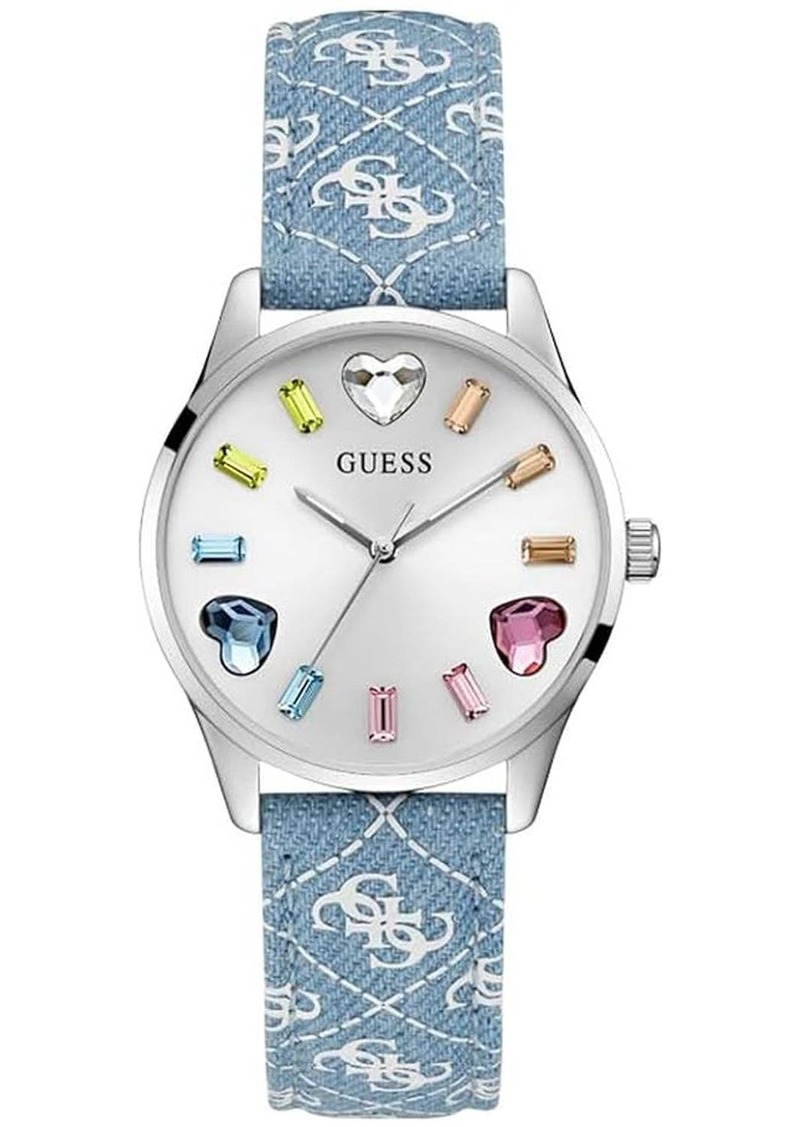 Guess Women's Candy Hearts Silver Dial Watch