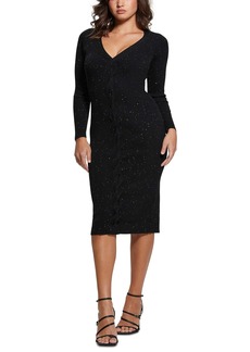 Guess Women's Celia Sequin Sweater Dress - Jet Black Multi