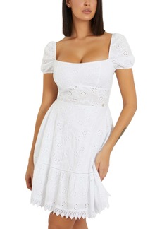 Guess Women's Clio Eyelet Mini Dress - Pure White