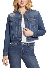 Guess Women's Delya Embellished Trucker Jacket - Marquee