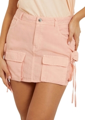 Guess Women's Devon Cargo Denim Mini Skirt - SAFARI TAN MULTI