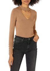 GUESS Women's Eco Long Sleeve Brianna Rib Sweater with Button Cuff