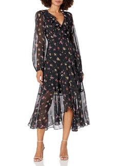 GUESS Women's Eco Long Sleeve Darcelle Maxi Dress