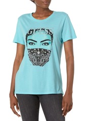 GUESS Women's Eco Short Sleeve Bandana Mask Easy Tee