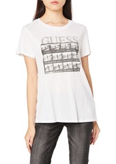 GUESS Women's Eco Short Sleeve Film Roll Easy Tee
