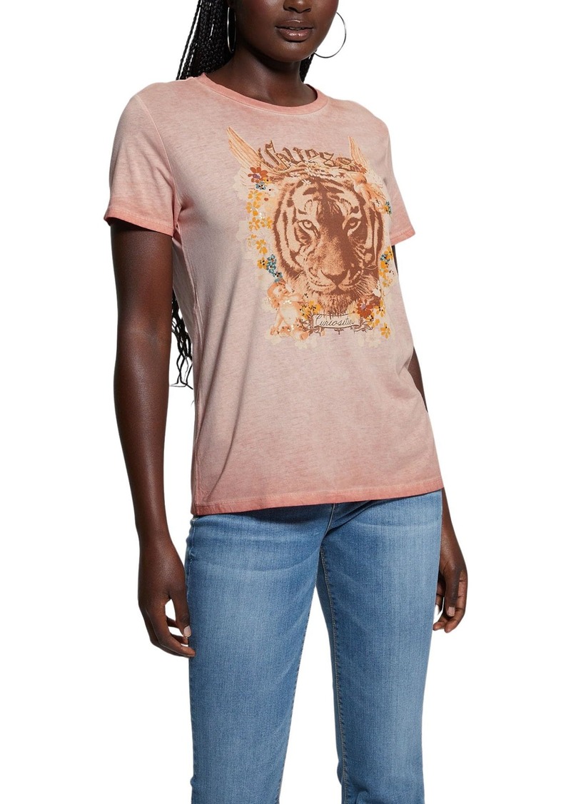 GUESS Women's Eco Short Sleeve Tiger God Easy Tee