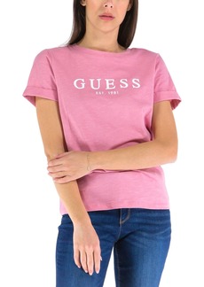 GUESS Women's Essential Short Sleeve 1981 Roll Cuff Tee  Extra Small