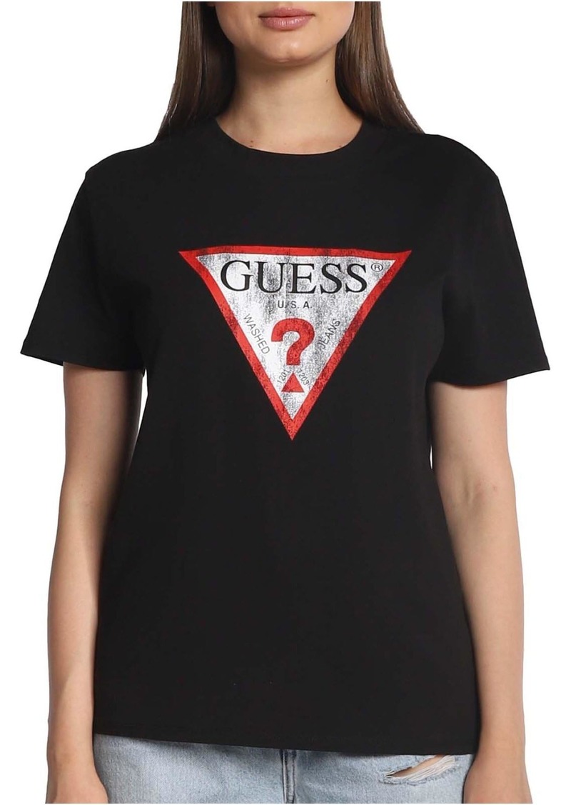 GUESS Women's Essential Short Sleeve Classic Fit Logo Tee