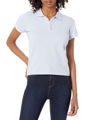 GUESS Women's Essential Short Sleeve Logo Pique Polo