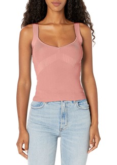 GUESS Women's Essential Sleeveless Alcosta Rib Mapped Top