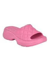 Guess Women's Fenixy Quilted Lug-Sole Pool Slides - Pink Logo