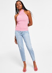 Guess Women's Frayed Mom Jeans - Moonstone Blue