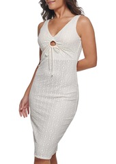 GUESS Women's Geo Lace Sheath with Key Hole Detail Contemporary Dress