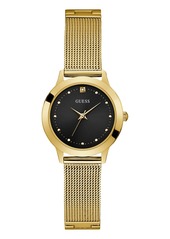 Guess Women's Gold Mesh Diamond Watch 25MM, Created for Macy's