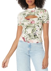 GUESS Women's Half Sleeve Gwen Cut Out Top  Extra Small