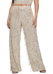 Guess Women's Heidi Sequined Fringe Pants - Pearl Oyster Multi