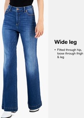 Madden Girl Juniors' Super High Rise Distressed 90s Wide Leg Jeans - Medium Wash