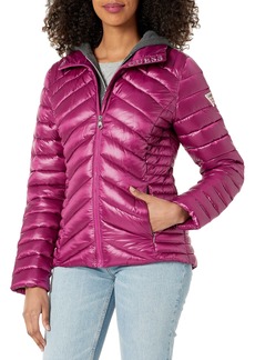 GUESS womens Hooded Packable Puffer Transitional Jacket   US