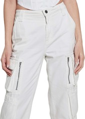 Guess Women's Kori High Rise Wide Leg Cotton Cargo Jeans - CLOUD WHITE