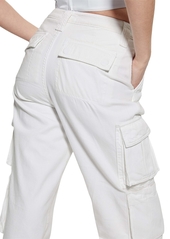 Guess Women's Kori High Rise Wide Leg Cotton Cargo Jeans - CLOUD WHITE