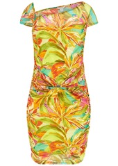 Guess Women's Layla Printed Asymmetric Bodycon Mini Dress - TROPADELIC PRINT