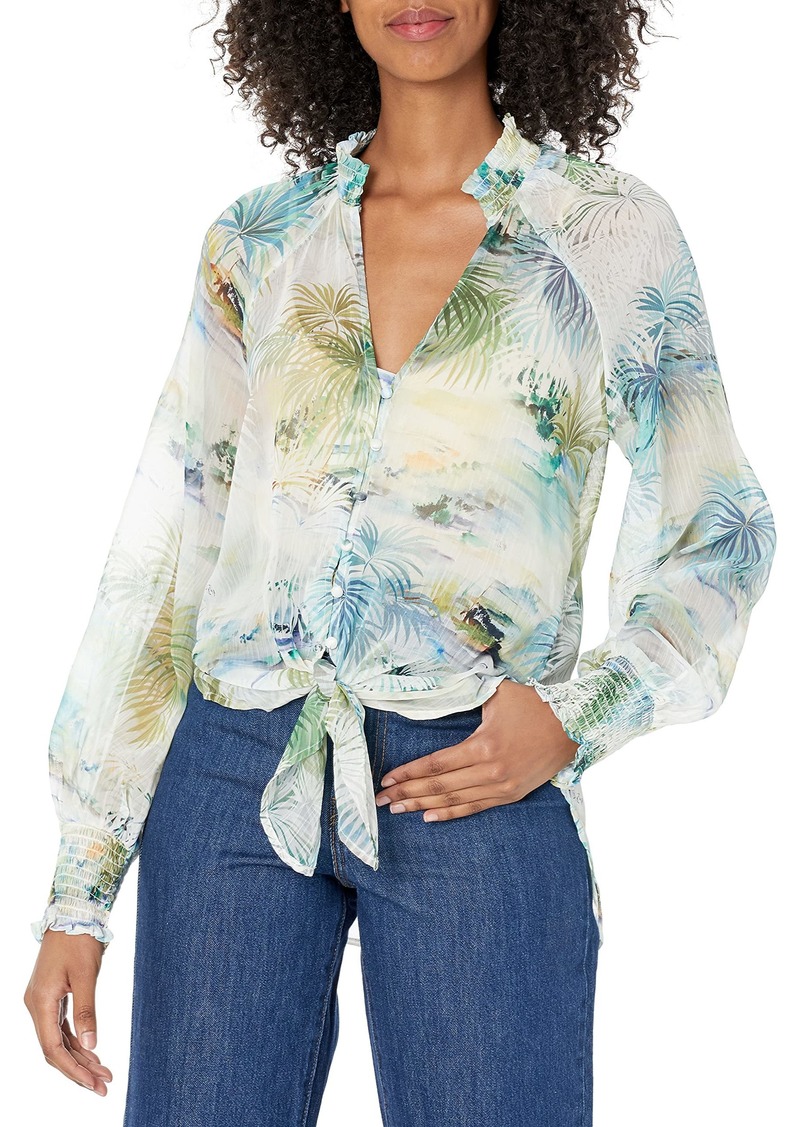 GUESS Women's Long Sleeve Charisse Blouse
