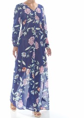 GUESS Women's Long Sleeve Eliza Dress Cosmic Floral deep Ink M