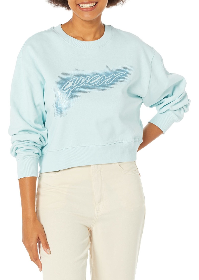 Guess Women's Long Sleeve Logo Crop Pullover  Extra Large
