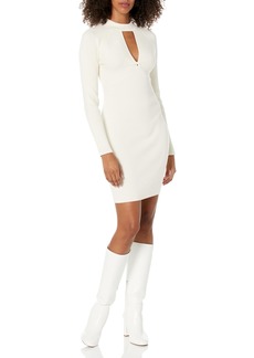 GUESS Women's Long Sleeve Mock Neck Cut Out Cambria Dress