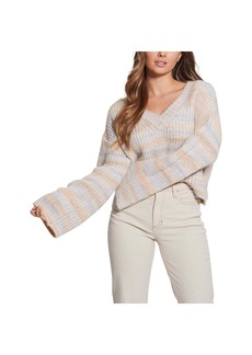 GUESS Women's Long Sleeve Neena V-Neck Sweater  Extra Large
