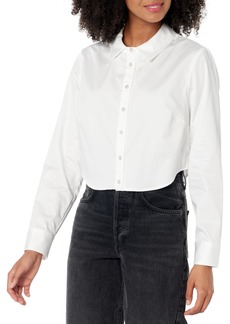 GUESS Women's Long Sleeve Sami Cropped Button Up