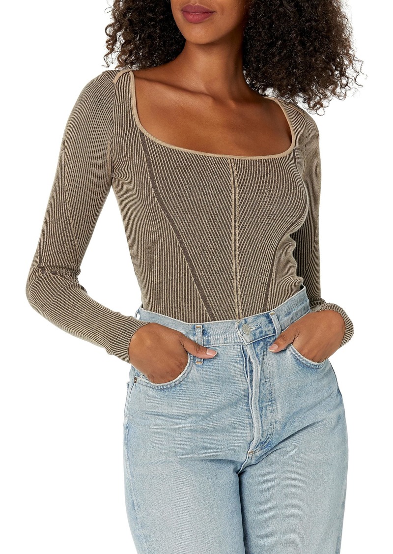 GUESS Women's Long Sleeve V Neck Blandine Sweater