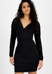 Guess Women's Long-Sleeve V-Neck Clara Dress - Black