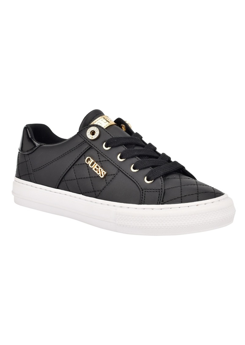 Guess Women's Loven Lace-Up Sneakers - Black/White Quilted
