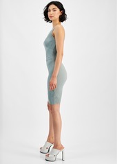 Guess Women's Lucille Rib-Knit Faux-Wrap Sleeveless Dress - MALIBU SAGE