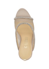 Guess Women's Mansa Embellished Mesh Stiletto Mules - Light Natural Mesh