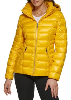 GUESS Women's Mid-Weight Hooded Jacket NEON Yellow