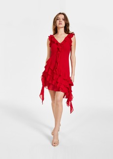 Guess Women's Mila Sleeveless Ruffled Dress - Chili Red