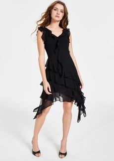 Guess Women's Mila Sleeveless Ruffled Dress - Jet Black A