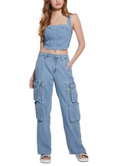 Guess Women's Neil Denim Bustier Top - JUNE LAKE