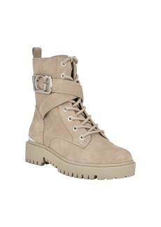 Guess Women's Orana Combat Booties - Taupe Suede