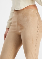 Guess Women's Ornella Faux-Suede Whipstitched Pants - Wet Sand