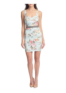 GUESS Women's Printed Lace Sheath Contemporary Dress