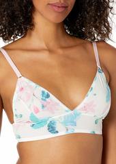 GUESS Women's Printed Plunging Neck Banded Triangle Bra  L