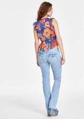 Guess Women's Rossella Printed Ruffled Top - FIGEUROA FLORAL PRINT