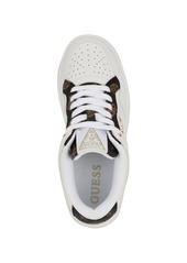 Guess Women's Rubinn Lace-Up Logo Detail Sneakers - White Logo - Manmade