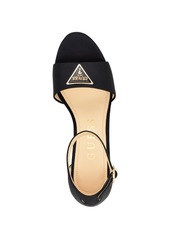 Guess Women's Seton Jacquard Two Piece Platform Dress Sandals - Black Patent