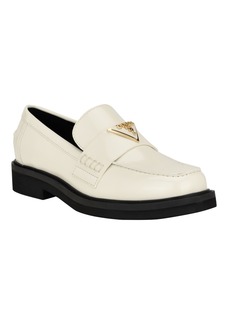 Guess Women's Shatha Logo Hardware Slip-on Almond Toe Loafers - Ivory - Manmade