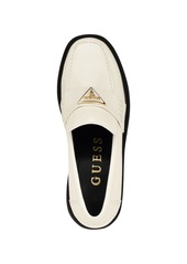 Guess Women's Shatha Logo Hardware Slip-on Almond Toe Loafers - Light Natural- Faux Patent Leather