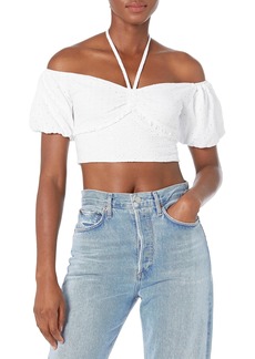 GUESS Women's Short Sleeve Aini Cropped Top